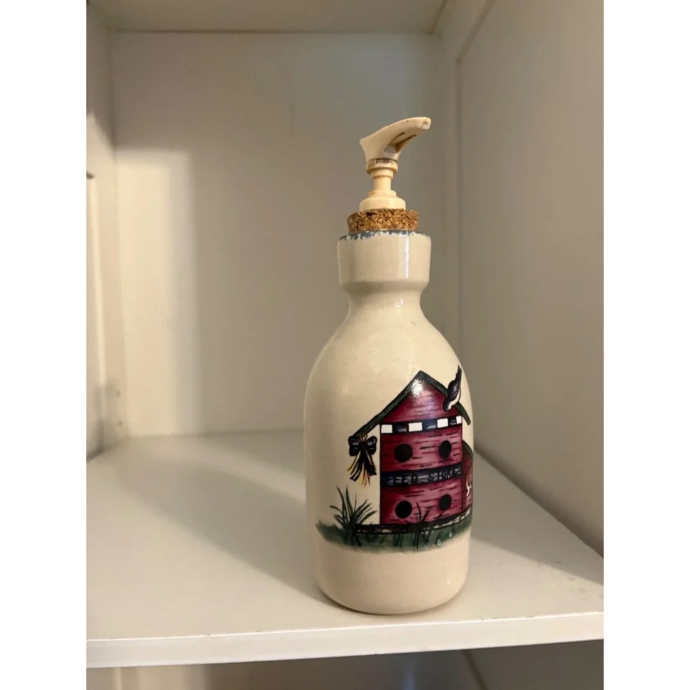 90s Home‎ & Garden Party Soap Dispenser Birdhouse Cottagecore Decor
